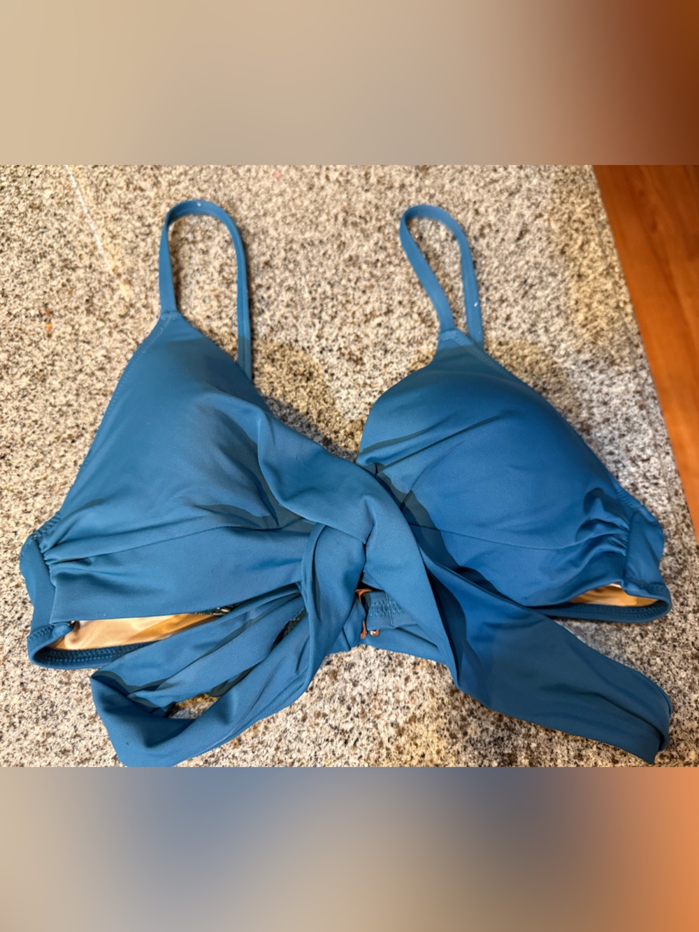 Shade & Shore Teal Knot-Front Bikini Top